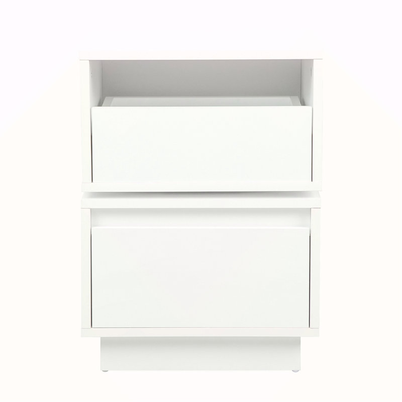 Rotatable Nightstand End Table, Bedside Table With 2 Drawers, 2 Drawer Dresser For Bedroom, Closet, Entryway, College Dorm
