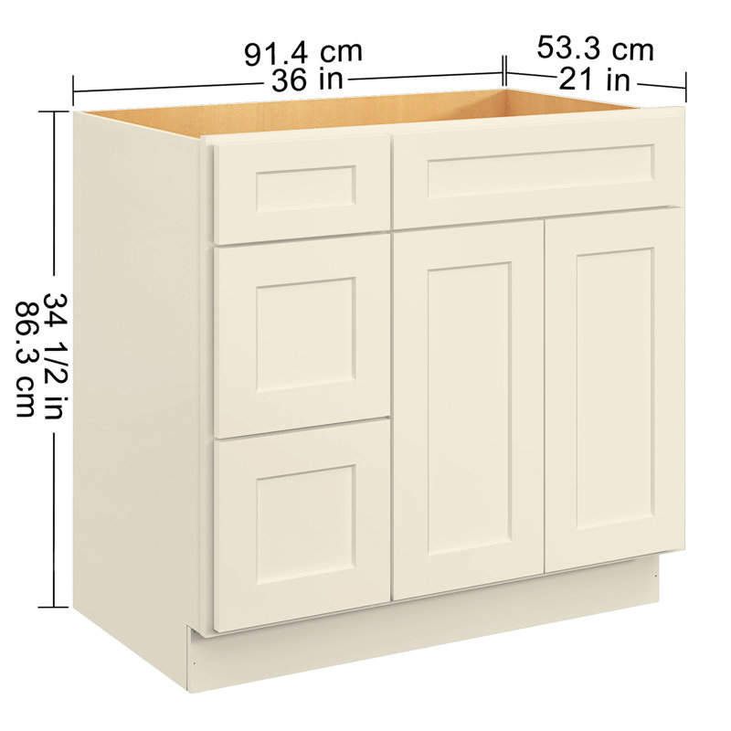 Base de meuble-lavabo de plancher en contreplaqué blanc antique pour salle de bain. 36 po x 21 po x 34,5 po. Fabriqué avec du contreplaqué. Portes d'armoire à fermeture en douceur. Protégé. Facile à nettoyer. Espaces de cuisine polyvalents pour la salle de bain: l 36 po x P 21 po