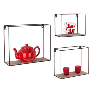 Clarisa Wall Shelf Set, Wire Design