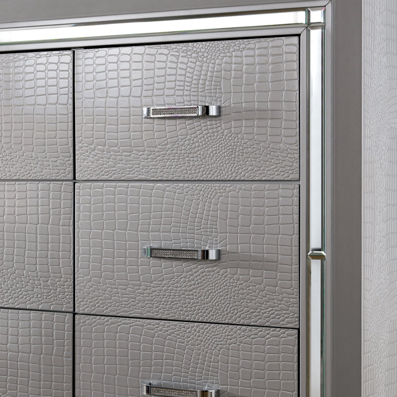 Commode 9 tiroirs Aghanliss, Argent