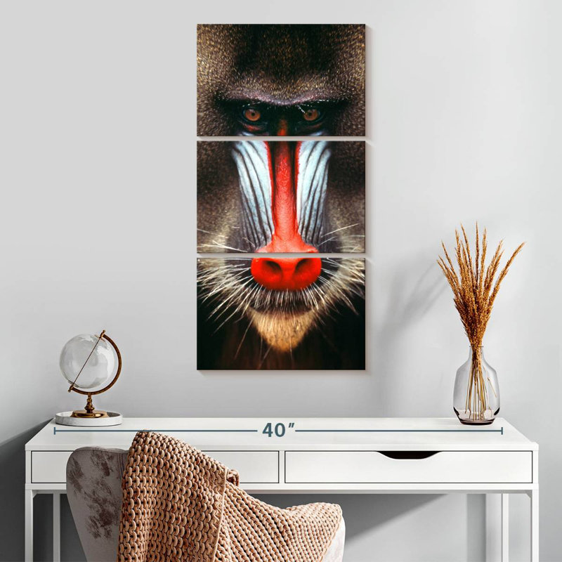 Tête de singe, H 32 po x l 15 po