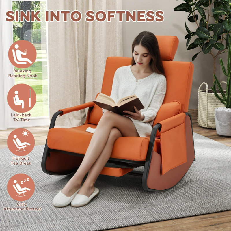 Steel Rocking Chair, Orange