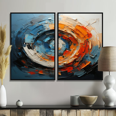 Spirale dynamique - art mural moderne sur toile 2 pièces