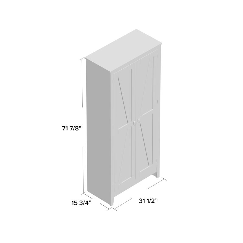 Quast 31.5'' Wide 4 - Shelf Storage Cabinet, Ivory Pine