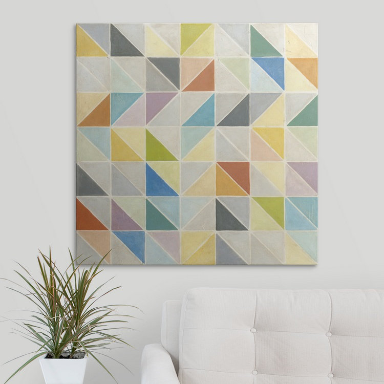 « ii » megan meagher, art textuel Multifaceted, H 35 po x l 35 po x P 1,5 po, Toile