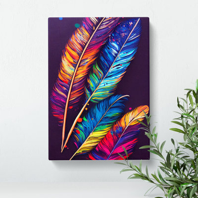 Painted Feathers No.5 - Wrapped Canvas