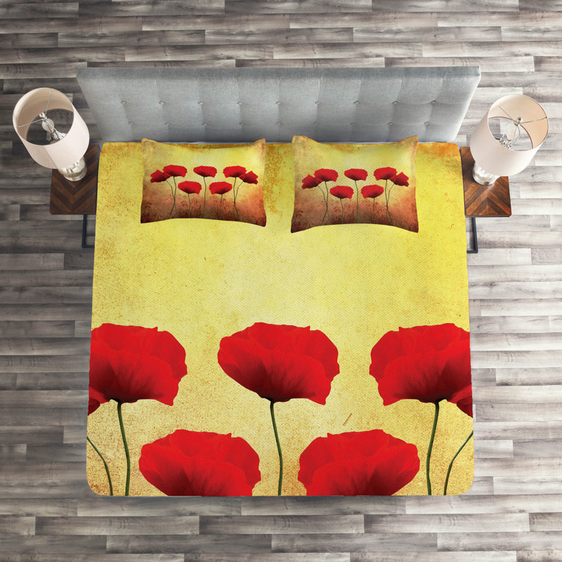Poppy Farmhouse / Country Polyester Coverlet