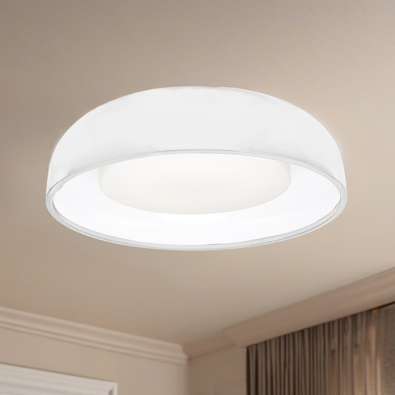White Glass LED Flush Mount Ceiling Light