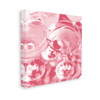 Conception d'art sur toile "Pink Glam Cocktail" par Lil 'Rue