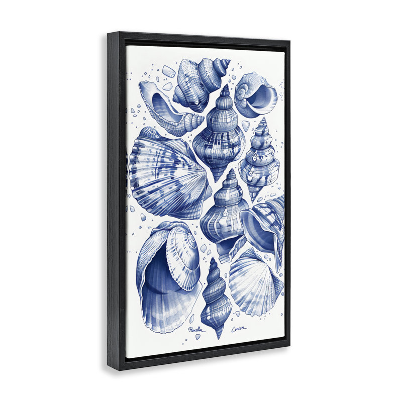 Cadre flottant de la collection Aquatic Conch, design par LSR Design Studio, Cadre flottant noir de jais, H 25 po x l 17 po