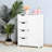 White Bathroom Cabinet With Adjustable Shelf And Routed Handle Drawers - Contemporary Style For Multiple Rooms Storage In Drawers, Bathroom, Hallway