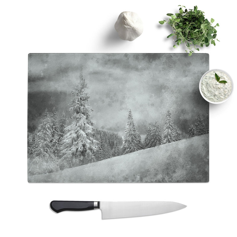 Tempered Glass Mystical Woods Chopping Board, 20 cm x 28.5 cm