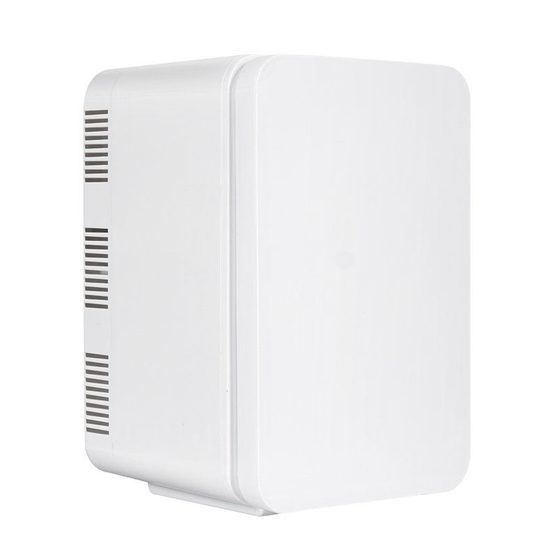 10L Portable Mini Fridge with Cool, Car Refrigerator with Cooler& Warmer, Countertop Mini Fridge with Handle, White