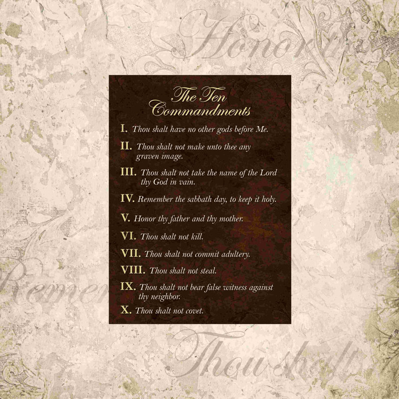«Ten Commandments 2», impression sur toile tendue, L 20 po x H 20 po