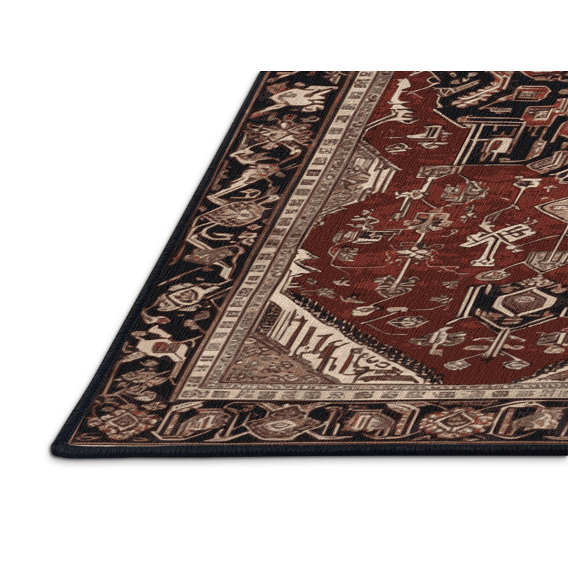 Tapis brun lavable à la machine, Carré 5 pi