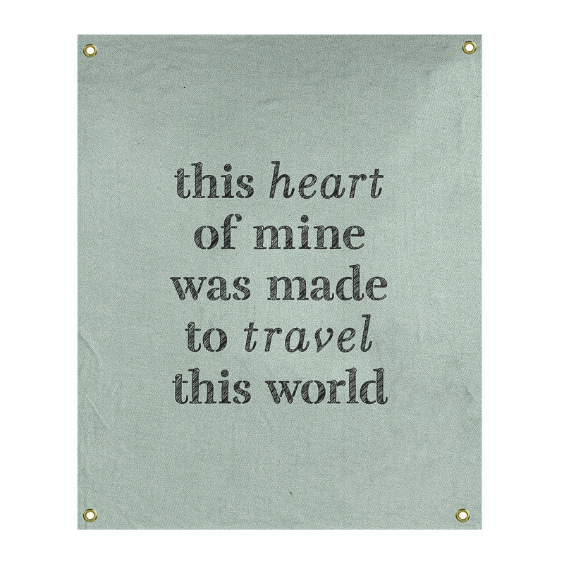 Tapisserie de polyester, voyage d’amour, H 80 po x l 59 po, Vert / Noir