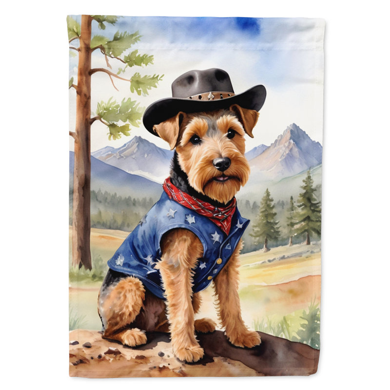 Drapeau Cowboy Welcome Garden, Terrier gallois