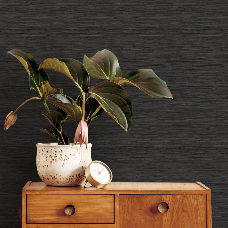 Superfresco Easy Serenity Textured Plain Wallpaper, Black