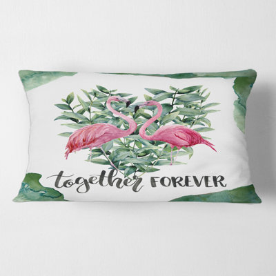 Housse de coussin rectangulaire à motif floral Flamingo