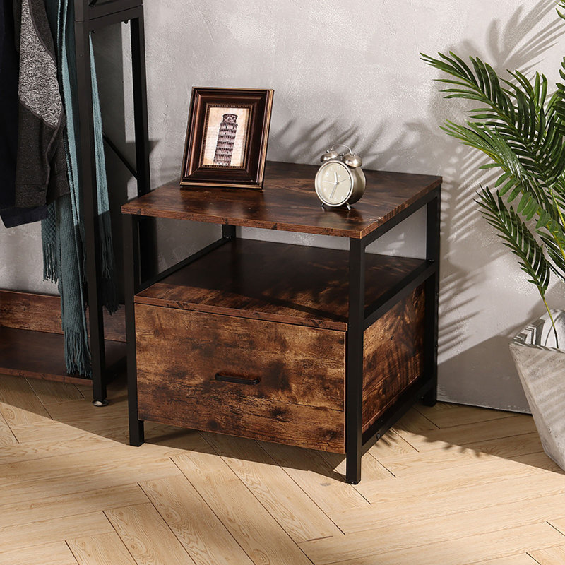 Biaselli 45cm W Manufactured Wood Bedside Table, White