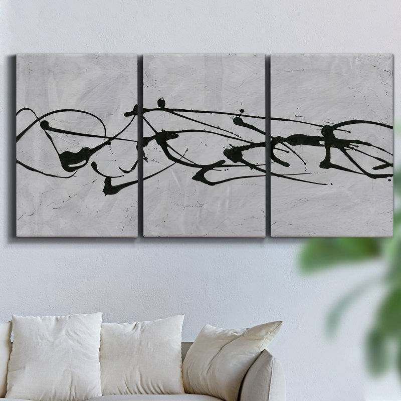 Ensemble de 3 pièces encadrées sur toile, H 36 po x l 72 po x P 2 po