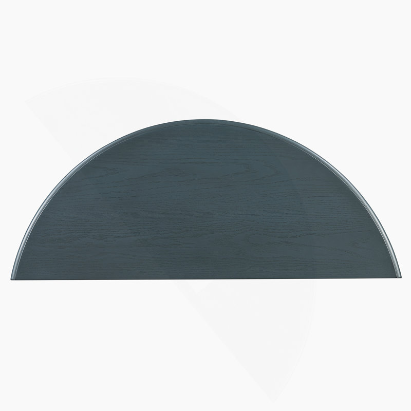 Console rustique demi-lune avec tiroir et tablette, Marine