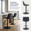 Ensemble de 2 tabourets de bar pivotants Mid-Century avec support pour le dos et hauteur réglable-1683755543