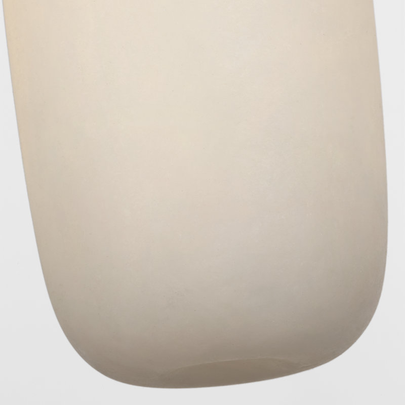 Kelly Wearstler Formosa Single Pendant with Alabaster, Polished Nickel, 56" H x 3.25" W x 3.25" D