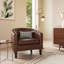 Cohmer 28.74" Wide Accent Barrel Chair, Modern Faux Leather Tub Club Chair Upholstered Armchair with Gold Nail Head Trim-1517470775