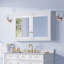 Armoire à pharmacie murale en bois massif avec miroir et tablettes en bois-2100379543