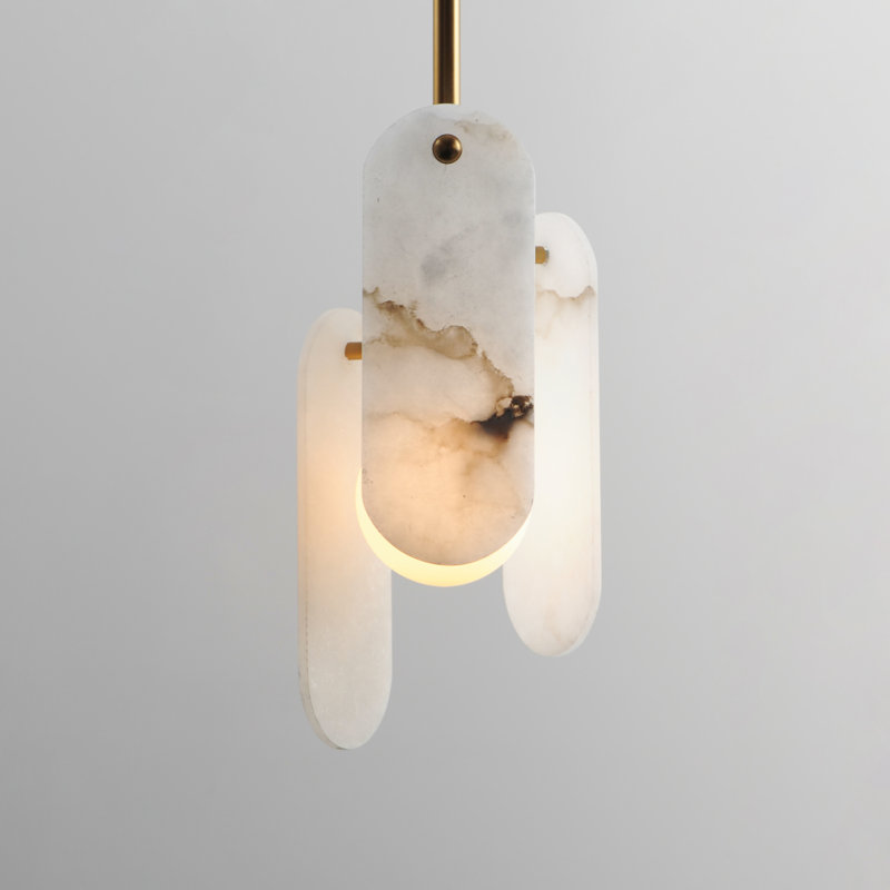 Megalith 1 - Light Pendant, White Alabaster