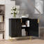 Armoire de rangement moderne à 2 portes, buffet avec base en métal, armoire à motif géométrique-220141710-220141709-220141706