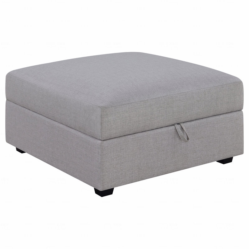 Repose-pieds carré avec rangement rembourré en tissu