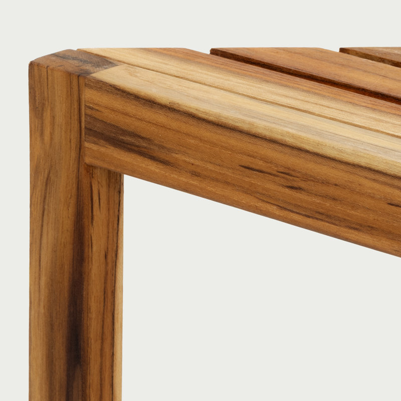 Rayleah Triangle Solid Teak Wood Freestanding Bathroom Shelves