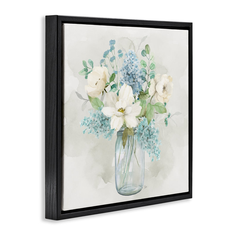 Bouquet Country Bunches, Cadre flottant noir de jais, H 18 po x l 18 po