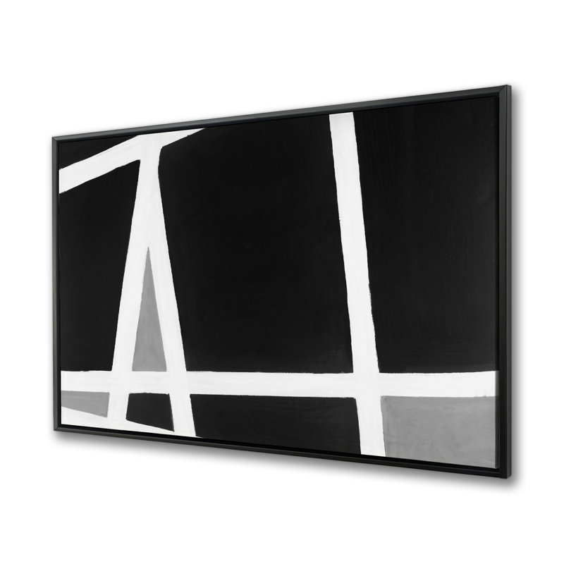 Formes abstraites noires et blanches - Toile encadrée, décoration intérieure
