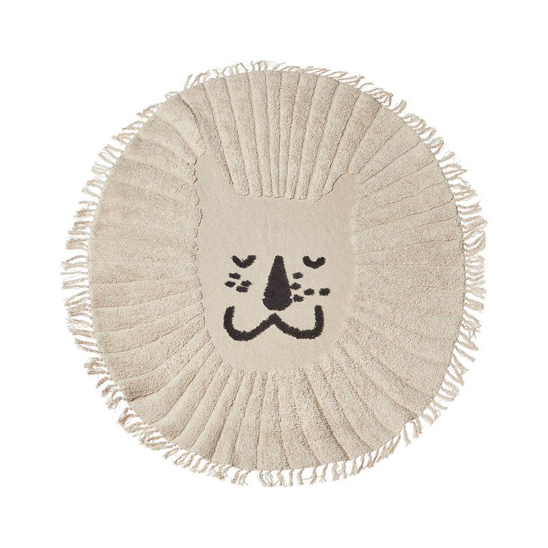 Round Prochaska Animal Print Cotton Machine Tufted 140cm X 140cm Area Rug