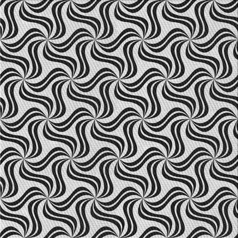 Tapis noir/blanc à motifs, Carré 8 pi