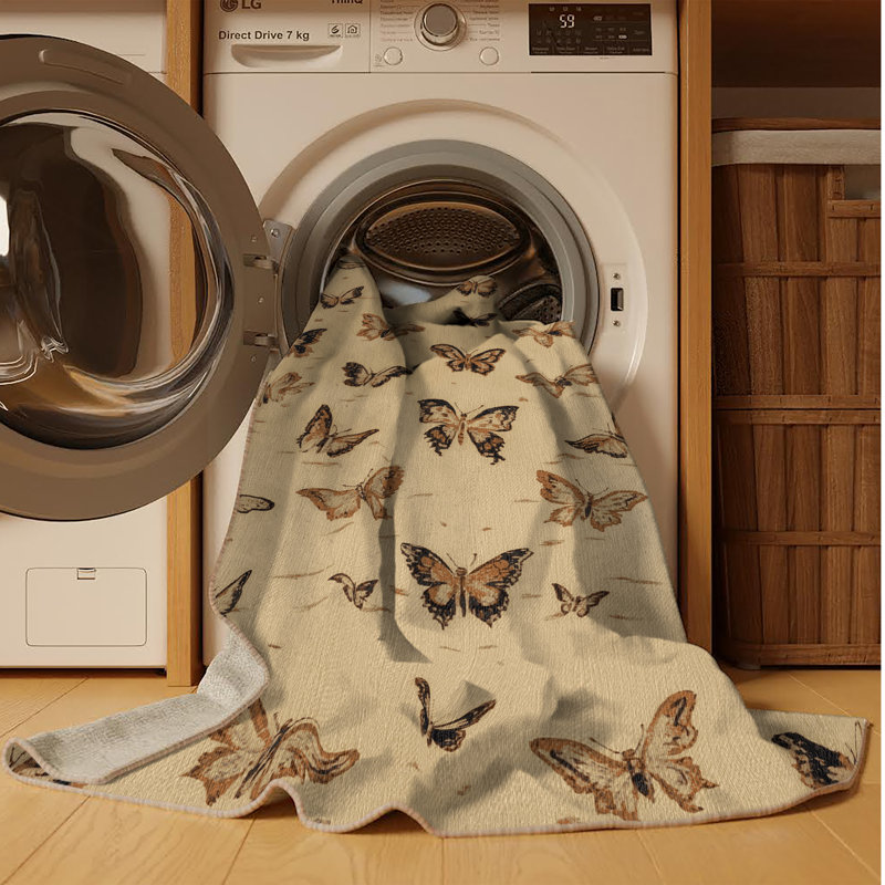 Tapis beige français lavable à la machine, Carré 5 pi