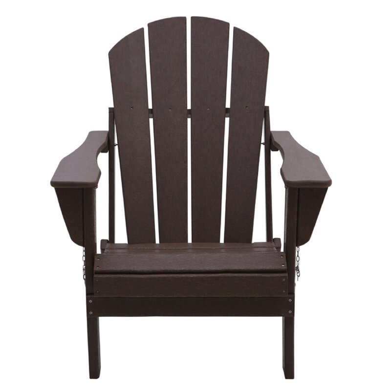 Chaise Adirondack pliante en plastique Bethune, Acajou