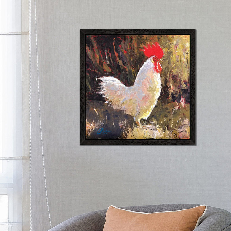 Gallo Italiano I 1 Piece Floater Frame Painting on Canvas, 45.72 cm H x 45.72 cm W, Black