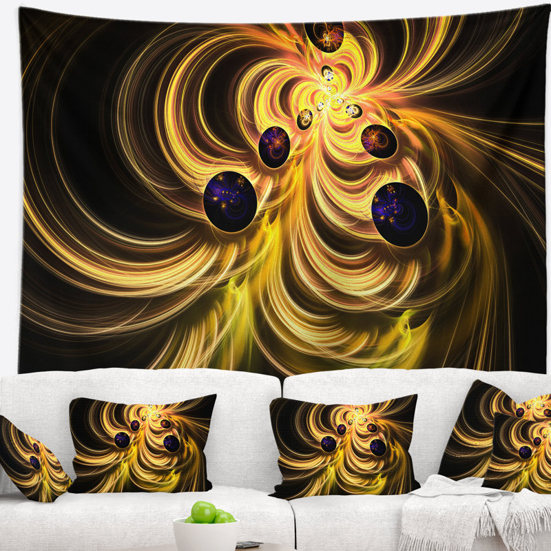 Tapisserie flammes fractales, H 32 po x l 39 po