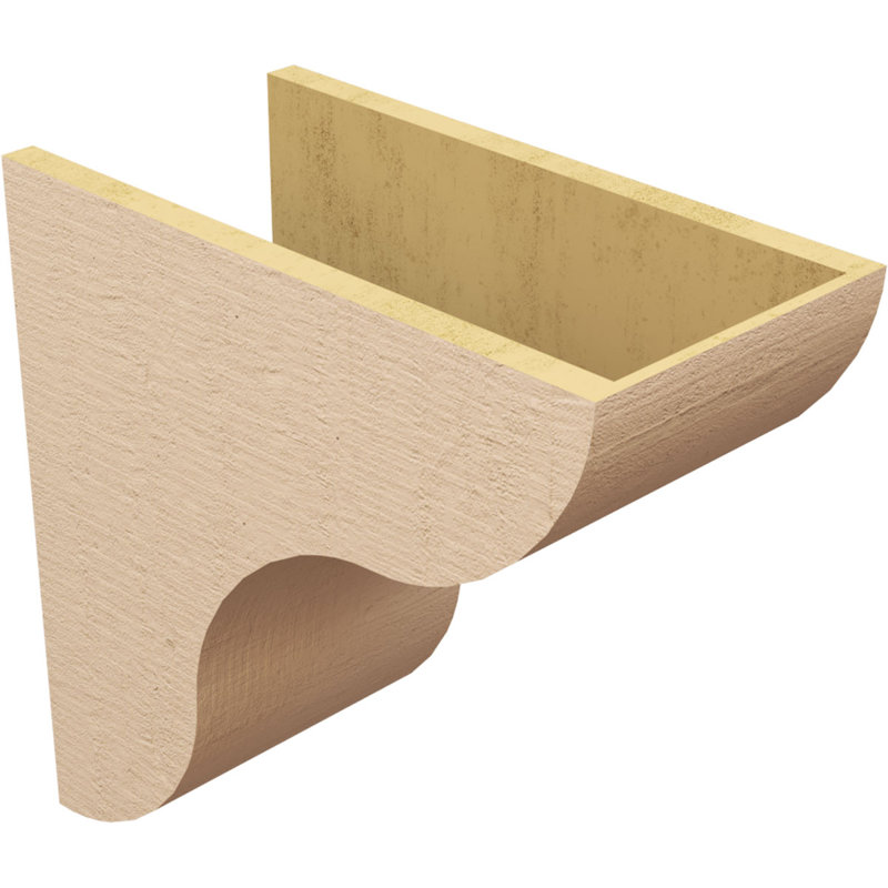10"W x 20"D x 20"H Classic Carmel Rough Cedar Woodgrain TimberThane Corbel, Primed Tan, 20" H x 10" W x 20" D