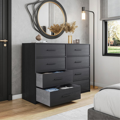 Commode 8 tiroirs avec grands tiroirs en tissu