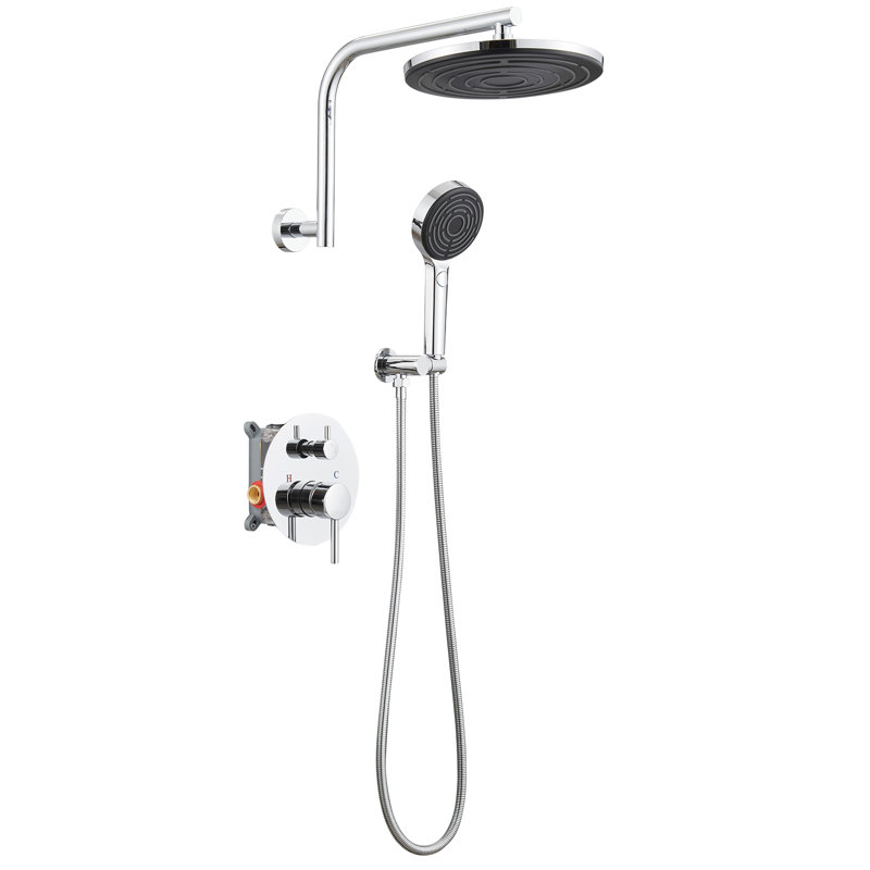 Système de douche complet avec valve brute, Chrome poli