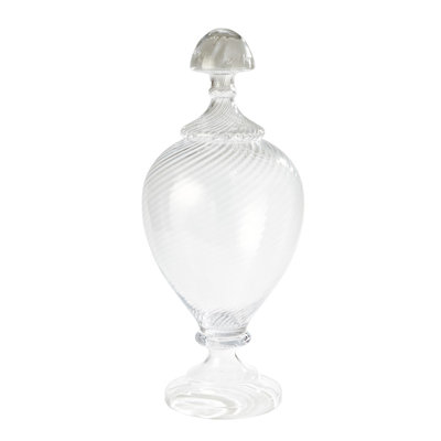 Spiraled Glass Lidded Jar