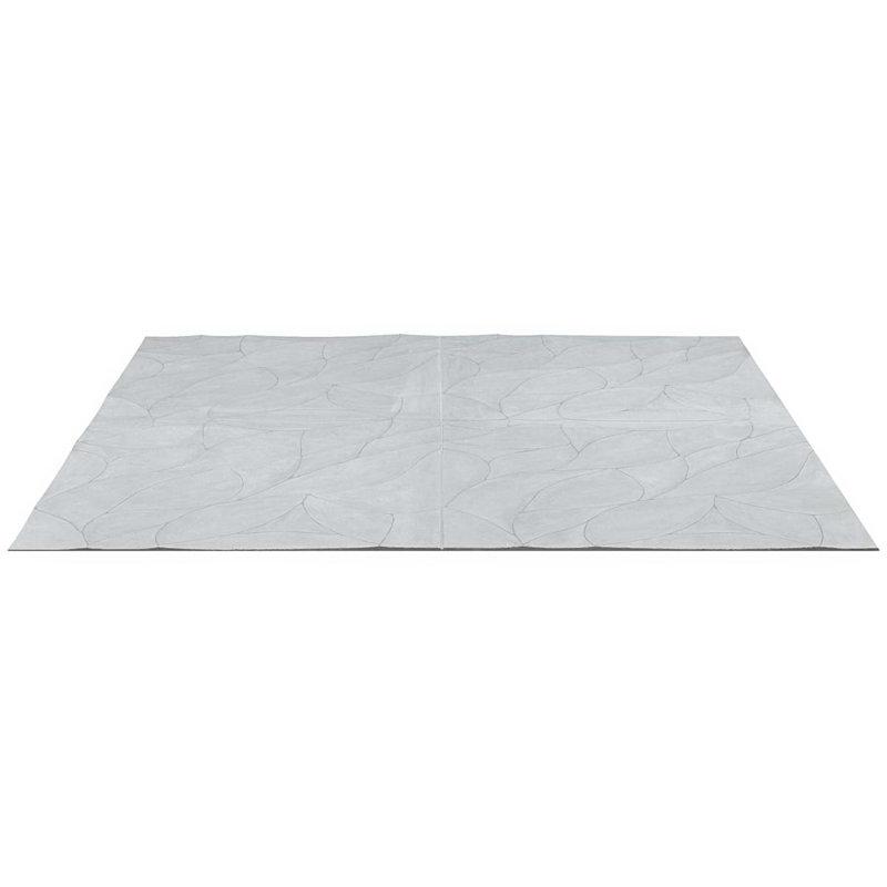 Thalia 18X18 3D Carved Rosette Honed Limestone Tile, Blue Gray