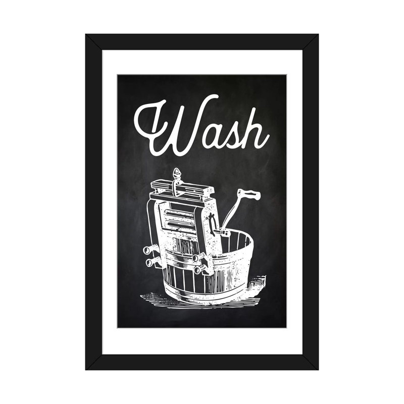 «Wash», impression sur toile, H 24 po x l 16 po x P 1 po, Papier d'art encadré noir, Blanc