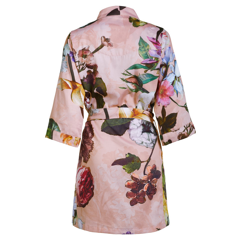 Fleur Kimono Sateen Female Mid-Calf Bathrobe, L