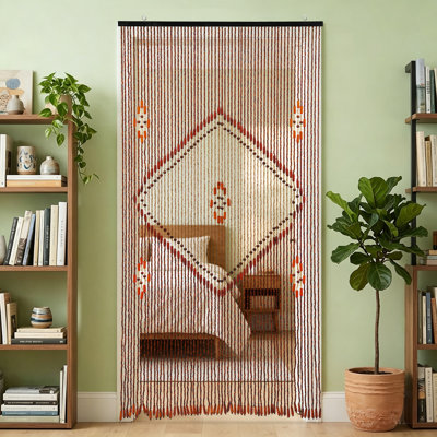 Rideau de perles en bois rétro 35,43*76,77"